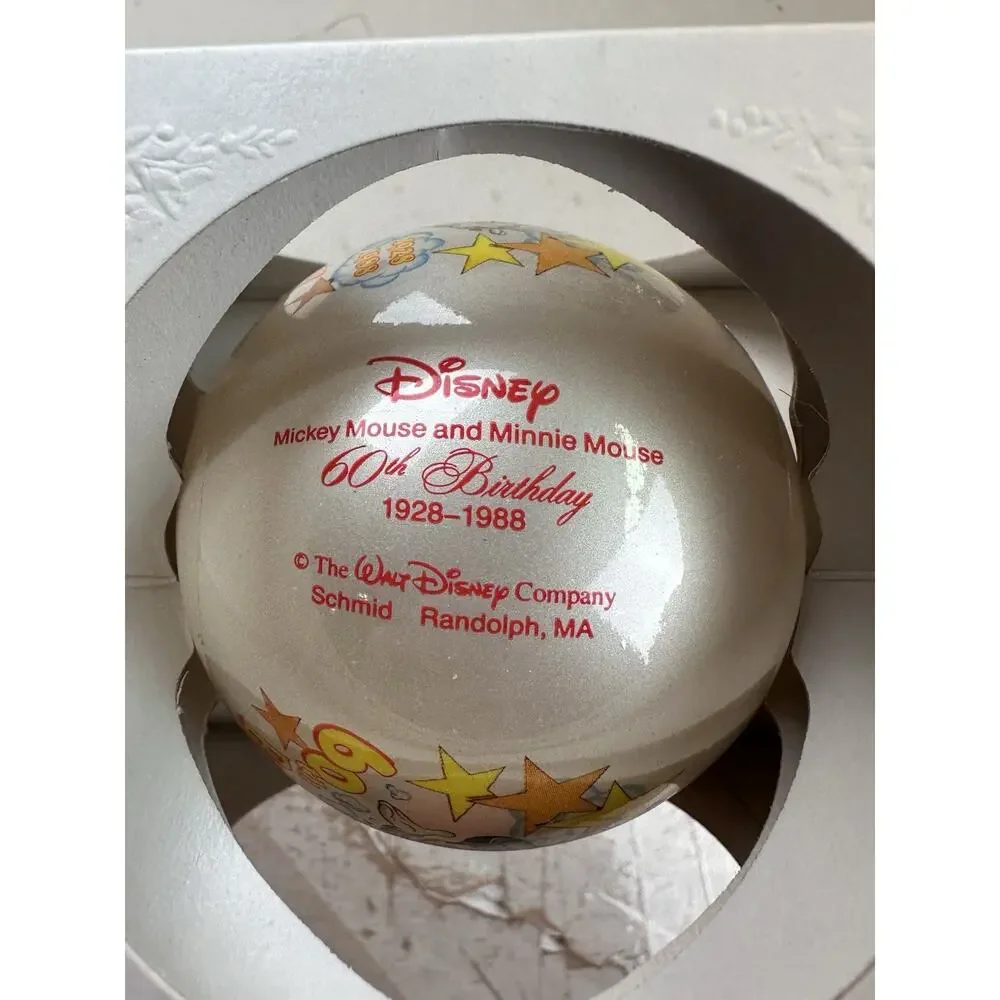 Schmid Collectors Disney 60th Birthday Ornament 1928-1988 Minnie & Mickey Mouse